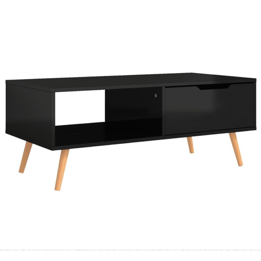 Vidaxl Konferenčný stolík lesklý čierny 100x49,5x43 cm drevotrieska